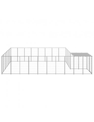 Gabbia per Cani Argento 15,73 m² in Acciaio