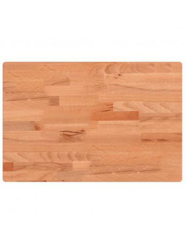 Piano Tavolo 80x40x4cm Rettangolare Legno Massello di Faggio