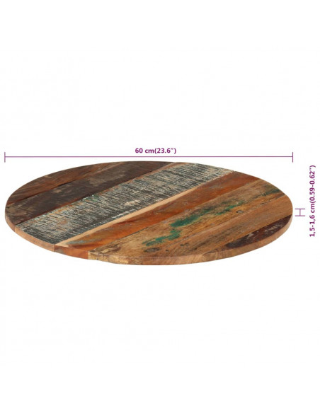 Piano Tavolo Rotondo 60 cm 15-16 mm in Legno di Recupero