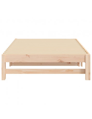 Dormeuse Estraibile 2x(100x200) cm Legno Massello di Pino