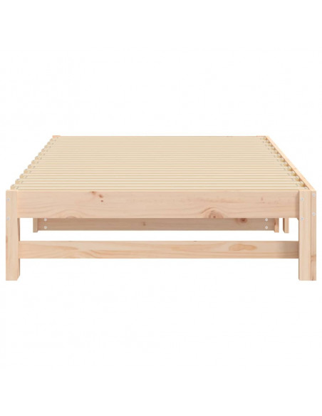 Dormeuse Estraibile 2x(100x200) cm Legno Massello di Pino