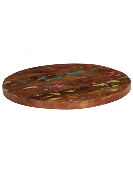 Piano per Tavolo Ø 40x1,5 cm Rotondo Legno Massello di Recupero