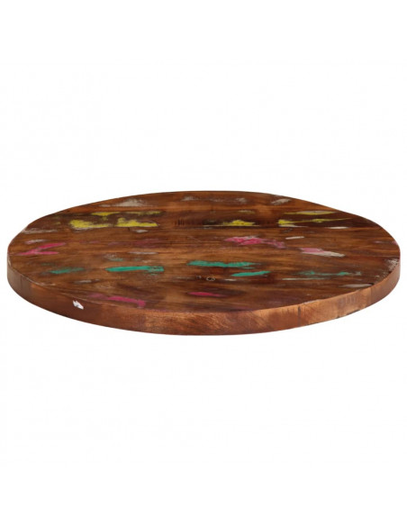 Piano per Tavolo Ø 40x1,5 cm Rotondo Legno Massello di Recupero