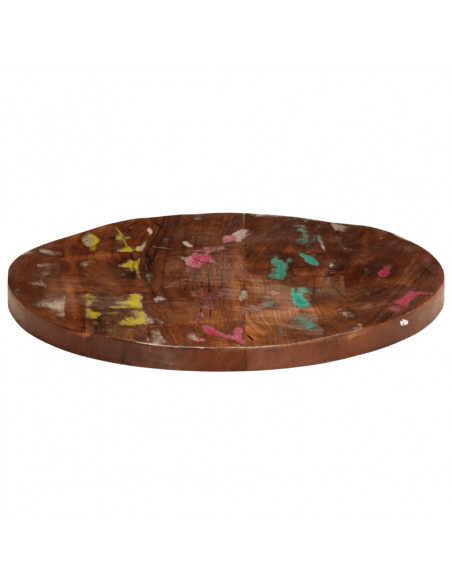 Piano per Tavolo Ø 40x1,5 cm Rotondo Legno Massello di Recupero