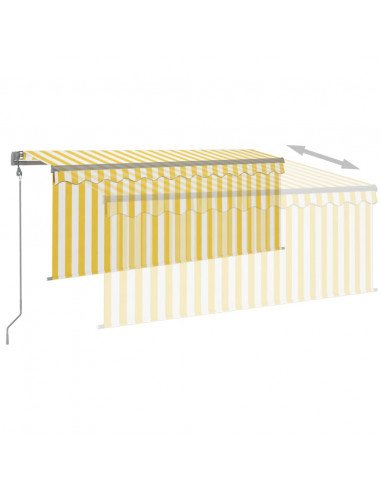 Tenda Retrattile Automatica con Parasole 3,5x2,5m Gialla Bianca