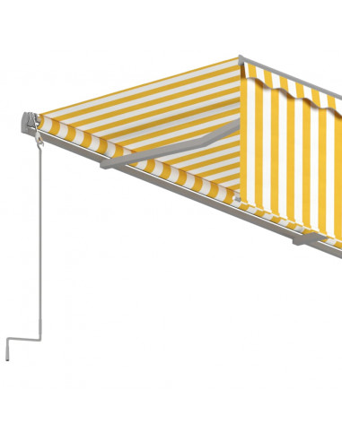 Tenda Retrattile Automatica con Parasole 3,5x2,5m Gialla Bianca
