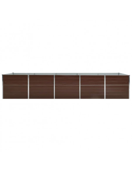 Letto Rialzato in Acciaio Zincato 400x80x45 cm Marrone