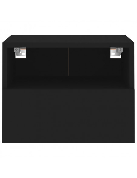 Mobili TV a Parete 2pz Neri 40x30x30 cm in Legno Multistrato