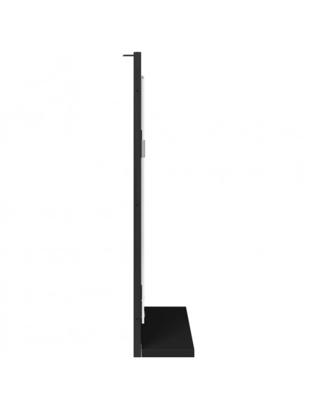Specchio da Bagno con Ripiano Nero 50x12x60cm Legno Multistrato