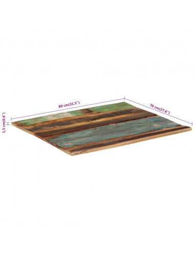 Piano Tavolo Rettangolare 70x80 cm 15-16 mm Legno di Recupero