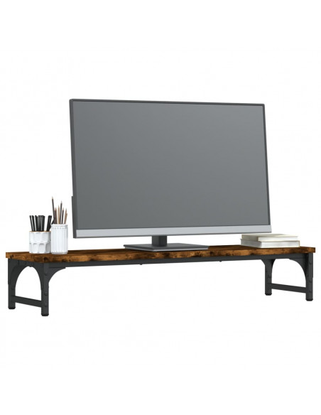 Supporto per Monitor Rovere Fumo 85x23x15,5cm Legno Multistrato
