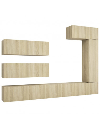 Set di Mobili TV 7 pz Rovere Sonoma in Legno Multistrato
