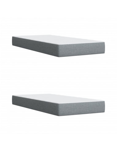 Giroletto a Molle con Materasso Grigio Chiaro 200x200cm Tessuto