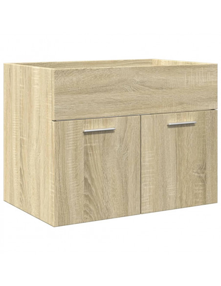 Set Mobili da Bagno 4 pz Rovere Sonoma in Legno Multistrato