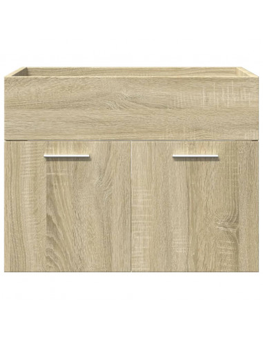 Set Mobili da Bagno 4 pz Rovere Sonoma in Legno Multistrato