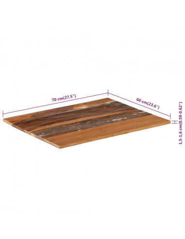 Piano Tavolo Rettangolare 60x70 cm 15-16 mm Legno di Recupero