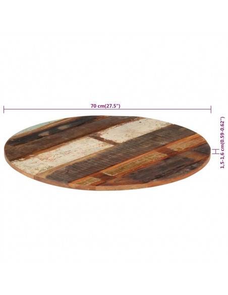 Piano Tavolo Rotondo 70 cm 15-16 mm in Legno di Recupero
