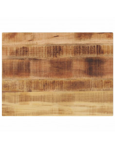 Piano per Tavolo 70x50x2,5cm Rettangolare Legno di Mango Grezzo 2
