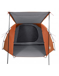 Tenda da Campeggio a Tunnel per 4 Persone Grigio e Arancione 2