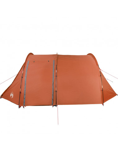 Tenda da Campeggio a Tunnel per 4 Persone Grigio e Arancione
