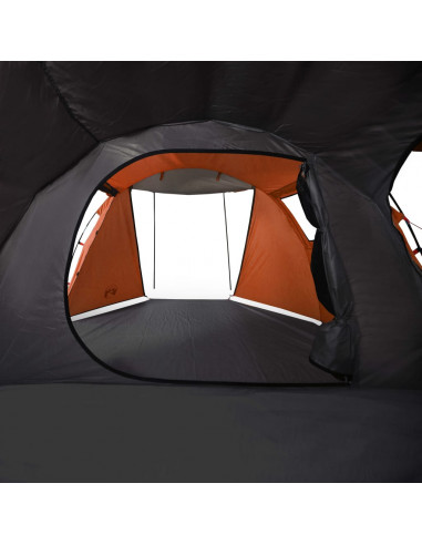 Tenda da Campeggio a Tunnel per 4 Persone Grigio e Arancione