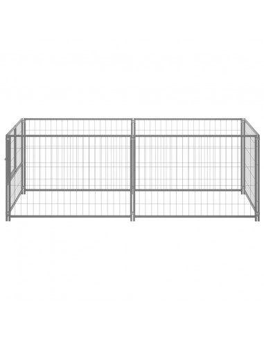 Gabbia per Cani Argento 200x100x70 cm in Acciaio
