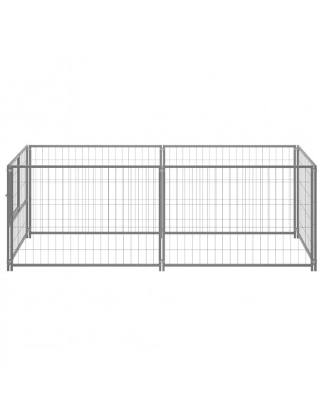 Gabbia per Cani Argento 200x100x70 cm in Acciaio