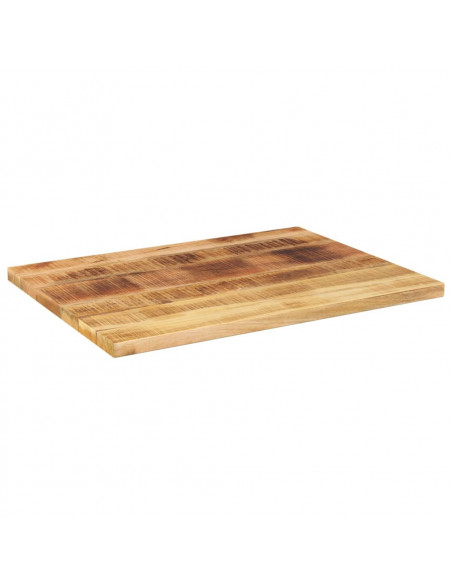 Piano per Tavolo 80x70x2,5cm Rettangolare Legno di Mango Grezzo