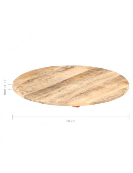Piano Tavolo in Legno Massello di Mango Rotondo 15-16 mm 60 cm