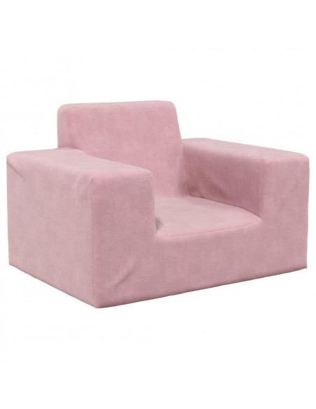 Divano per Bambini Rosa in Morbido Peluche