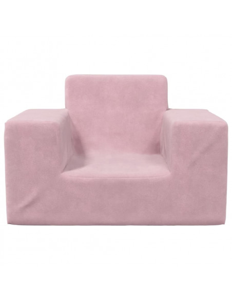 Divano per Bambini Rosa in Morbido Peluche