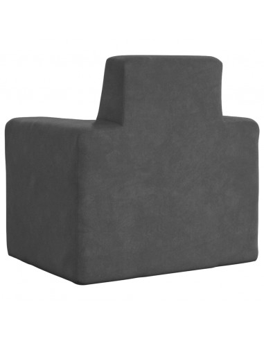 Divano per Bambini Antracite in Morbido Peluche