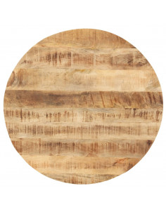 Piano Tavolo in Legno Massello di Mango Rotondo 25-27 mm 80 cm 2