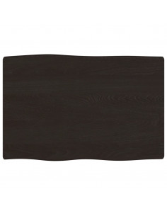 Piano Tavolo Marrone Scuro 60x40x2 cm in Rovere Non Trattato 2
