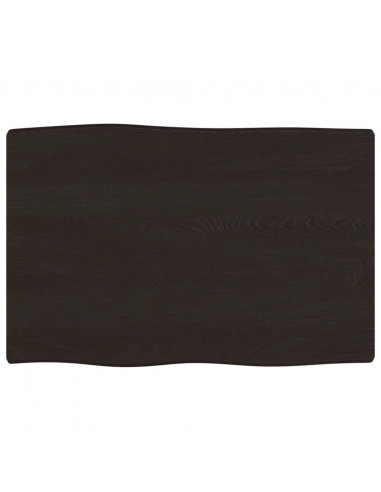Piano Tavolo Marrone Scuro 60x40x2 cm in Rovere Non Trattato