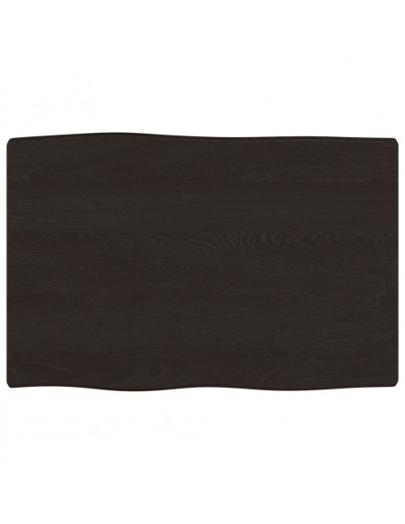 Piano Tavolo Marrone Scuro 60x40x2 cm in Rovere Non Trattato