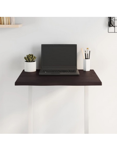 Piano Tavolo Marrone Scuro 60x40x2 cm in Rovere Non Trattato