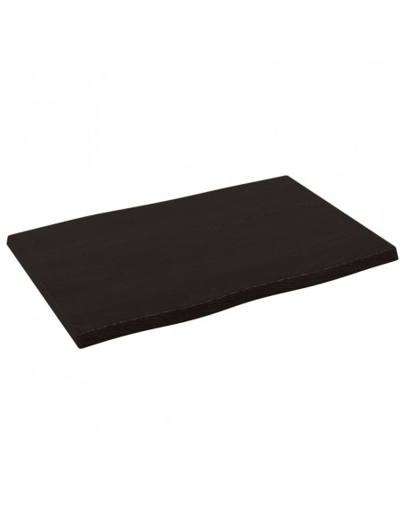 Piano Tavolo Marrone Scuro 60x40x2 cm in Rovere Non Trattato