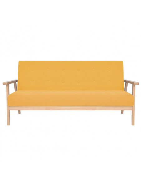 Set di Divani 2 pz in Tessuto Giallo