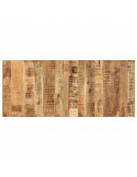 Piano del Tavolo 140x60x(2,5-2,7) cm in Legno di Mango Grezzo