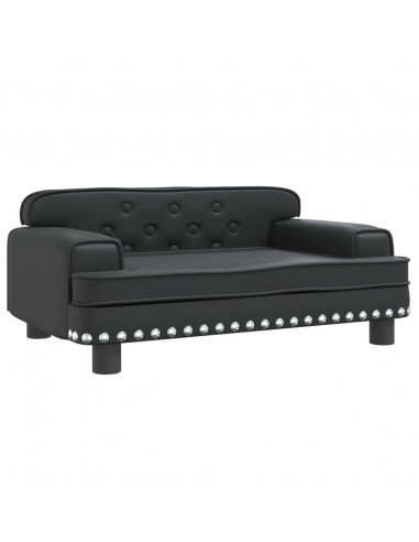 Divano per Bambini Nero 70x45x30 cm in Similpelle