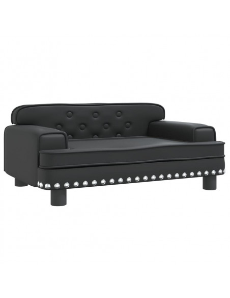 Divano per Bambini Nero 70x45x30 cm in Similpelle