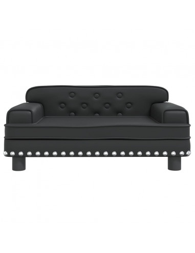 Divano per Bambini Nero 70x45x30 cm in Similpelle
