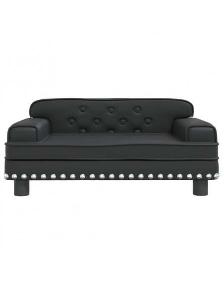 Divano per Bambini Nero 70x45x30 cm in Similpelle