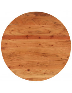 Piano per Tavolo Ø80x2,5 cm Rotondo in Legno Massello di Acacia 2