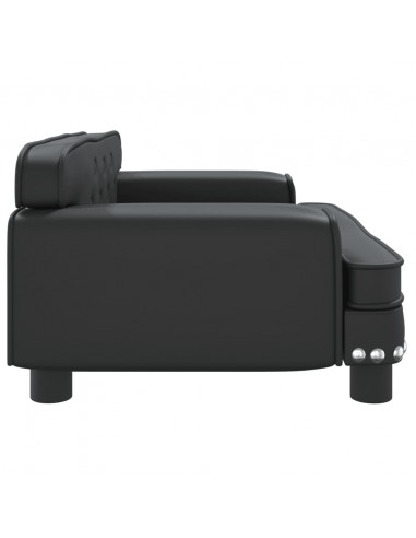 Divano per Bambini Nero 70x45x30 cm in Similpelle