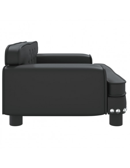 Divano per Bambini Nero 70x45x30 cm in Similpelle