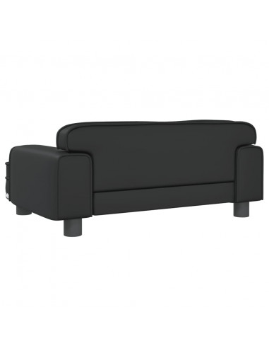 Divano per Bambini Nero 70x45x30 cm in Similpelle