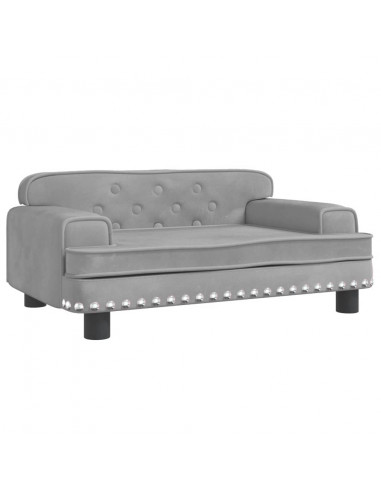 Divano per Bambini Grigio Chiaro 70x45x30 cm in Velluto