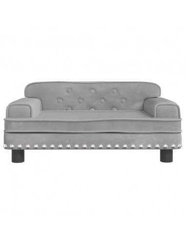 Divano per Bambini Grigio Chiaro 70x45x30 cm in Velluto